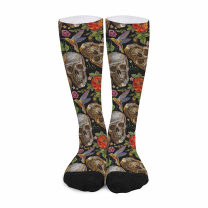 Vintage Skull Pattern Print Long Socks