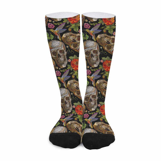 Vintage Skull Pattern Print Long Socks