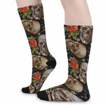 Vintage Skull Pattern Print Long Socks