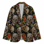 Vintage Skull Pattern Print Men's Blazer