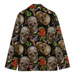 Vintage Skull Pattern Print Men's Blazer