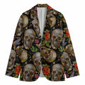 Vintage Skull Pattern Print Men's Cotton Blazer