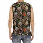 Vintage Skull Pattern Print Men's Fitness Tank Top