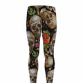 Vintage Skull Pattern Print Men's Leggings