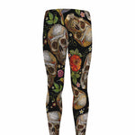 Vintage Skull Pattern Print Men's leggings