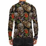 Vintage Skull Pattern Print Men's Long Sleeve Rash Guard