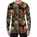 Vintage Skull Pattern Print Men's Long Sleeve T-Shirt