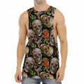 Vintage Skull Pattern Print Men's Muscle Tank Top