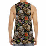 Vintage Skull Pattern Print Men's Muscle Tank Top