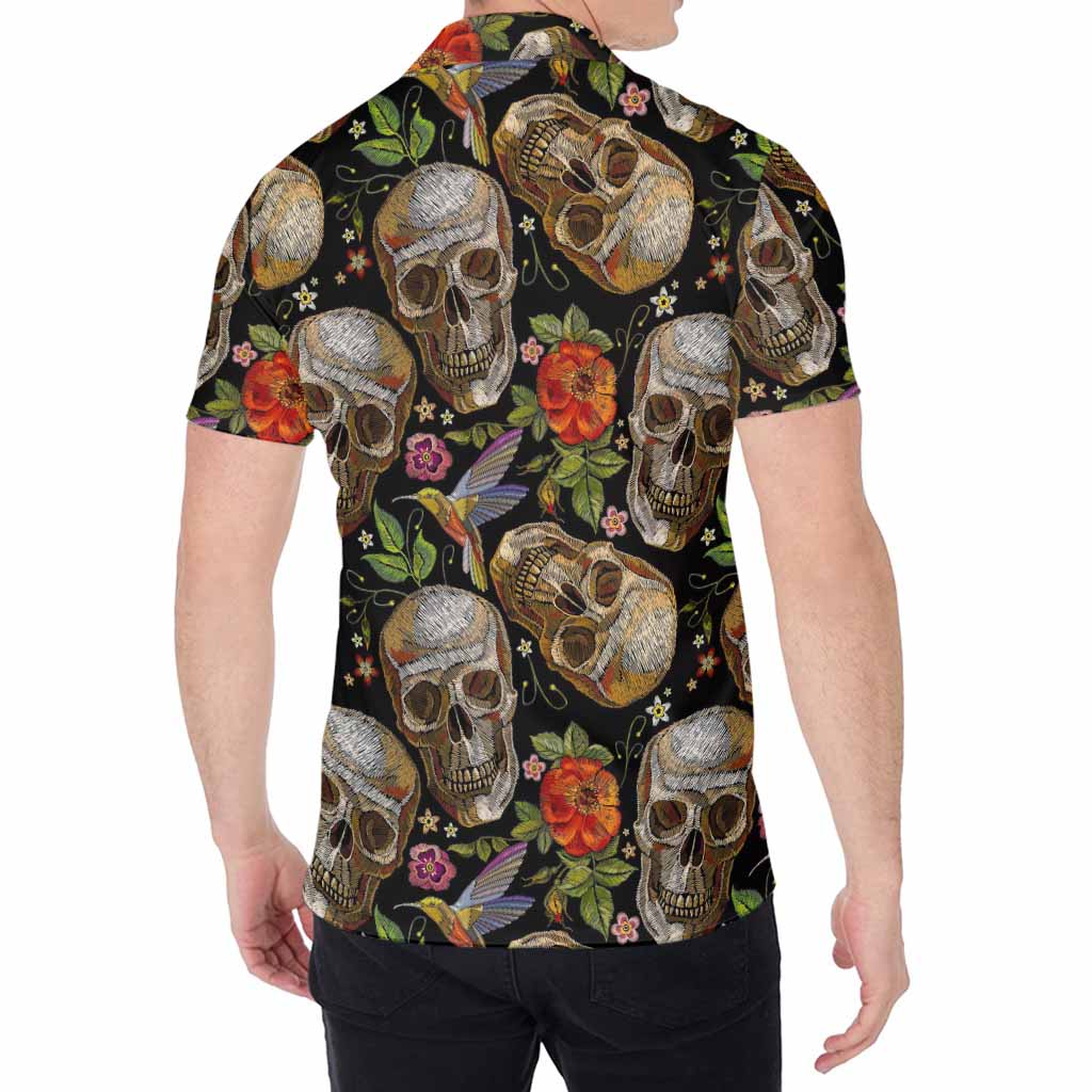 Vintage Skull Pattern Print Men's Shirt