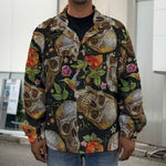 Vintage Skull Pattern Print Men's Shirt Jacket