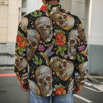 Vintage Skull Pattern Print Men's Shirt Jacket