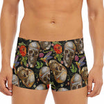 Vintage Skull Pattern Print Men's Short Boxer Briefs