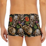 Vintage Skull Pattern Print Men's Short Boxer Briefs