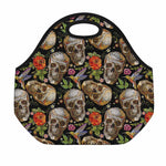Vintage Skull Pattern Print Neoprene Lunch Bag