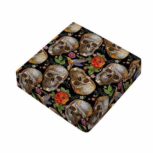 Vintage Skull Pattern Print Outdoor Seat Cushion Cover