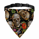 Vintage Skull Pattern Print Over The Collar Dog Bandana