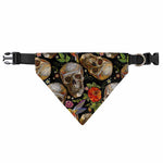 Vintage Skull Pattern Print Over The Collar Dog Bandana