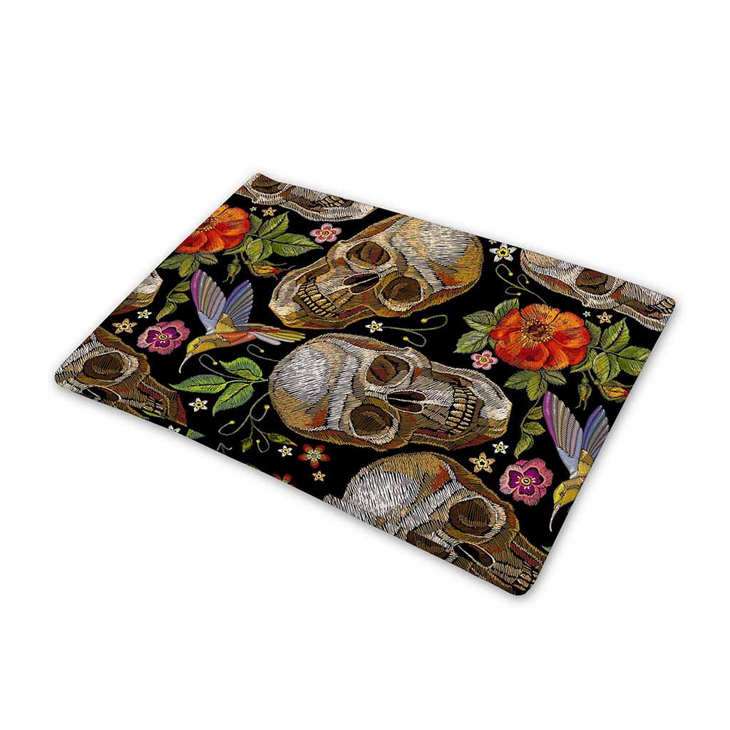 Vintage Skull Pattern Print Pet Cooling Mat Cover