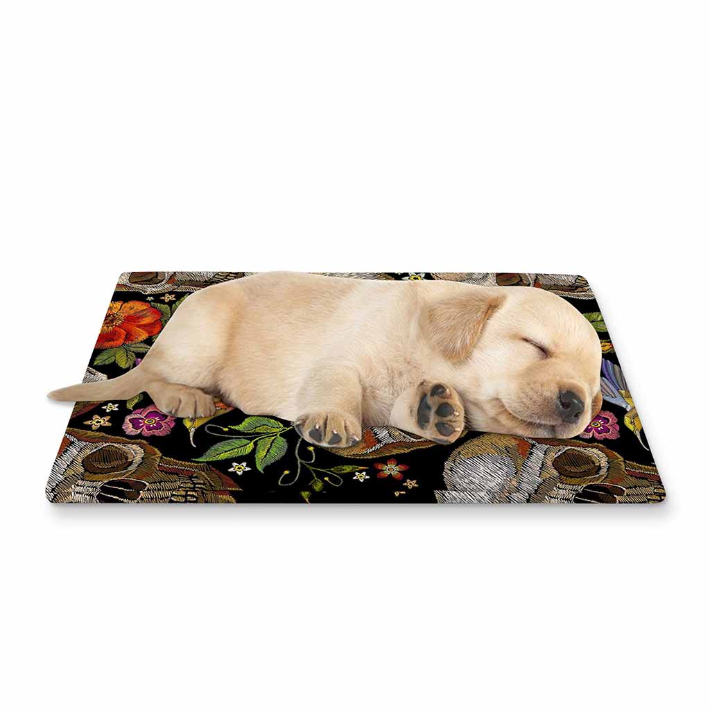 Vintage Skull Pattern Print Pet Cooling Mat Cover