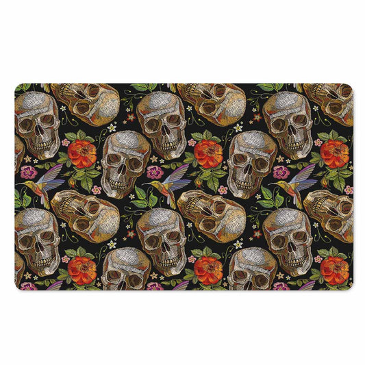 Vintage Skull Pattern Print Polyester Doormat