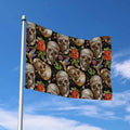 Vintage Skull Pattern Print Polyester Flag