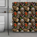 Vintage Skull Pattern Print Polyester Shower Curtain