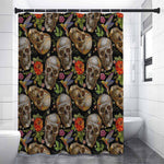 Vintage Skull Pattern Print Premium Shower Curtain