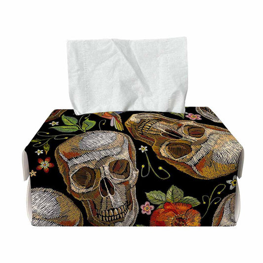 Vintage Skull Pattern Print Rectangle Tissue Box Cover