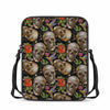 Vintage Skull Pattern Print Rectangular Crossbody Bag