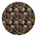 Vintage Skull Pattern Print Round Blanket