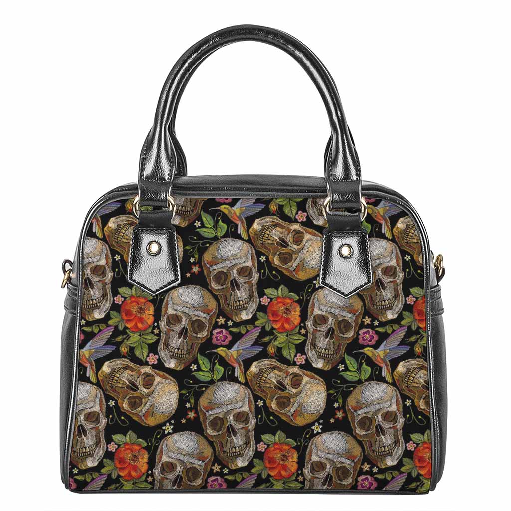 Vintage Skull Pattern Print Shoulder Handbag