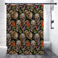Vintage Skull Pattern Print Shower Curtain