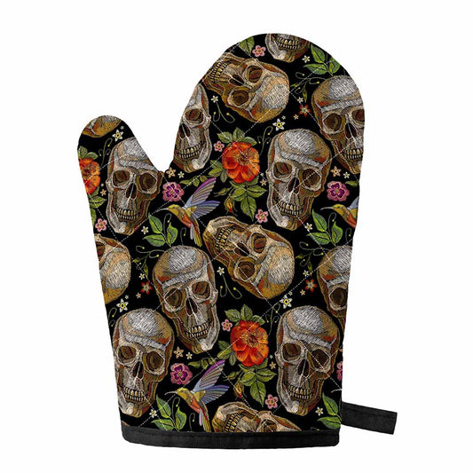 Vintage Skull Pattern Print Single Oven Mitt