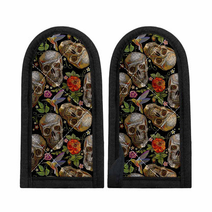Vintage Skull Pattern Print Skillet Handle Cover