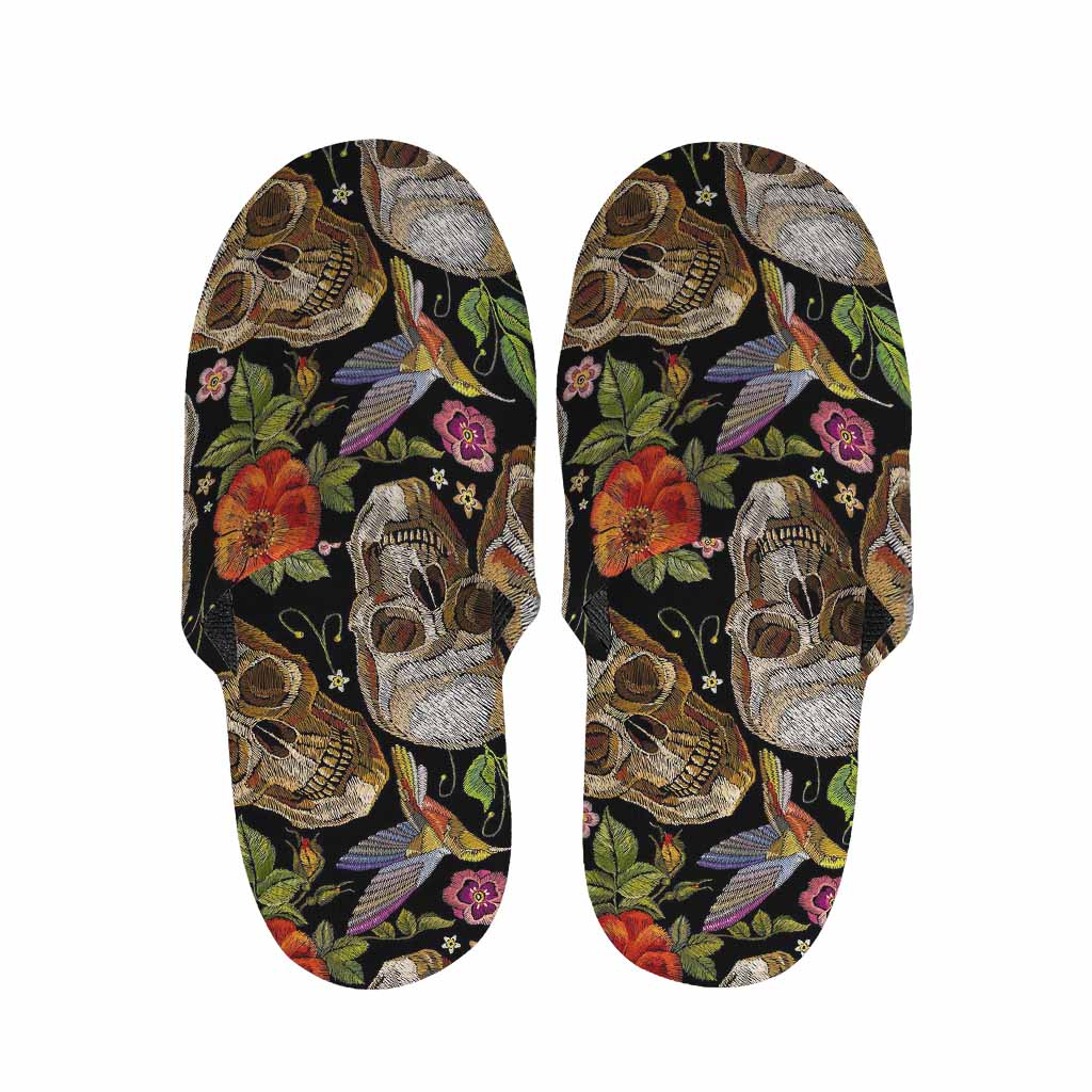 Vintage Skull Pattern Print Slippers