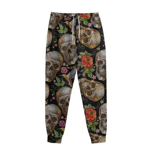 Vintage Skull Pattern Print Sweatpants