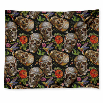 Vintage Skull Pattern Print Tapestry