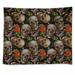 Vintage Skull Pattern Print Tapestry