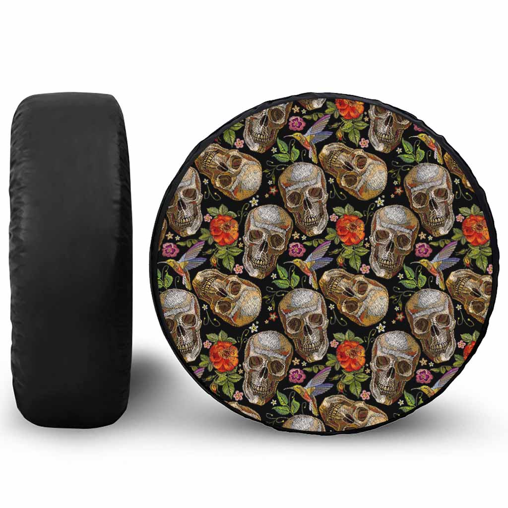 Vintage Skull Pattern Print Tire Cover