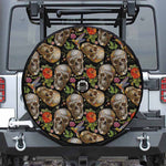 Vintage Skull Pattern Print Tire Cover With Camera Hole