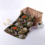 Vintage Skull Pattern Print Towel