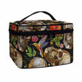 Vintage Skull Pattern Print Travel Makeup Bag