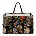 Vintage Skull Pattern Print Utility Tote Bag