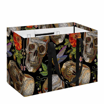 Vintage Skull Pattern Print Utility Tote Bag