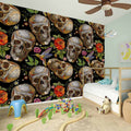 Vintage Skull Pattern Print Wall Sticker