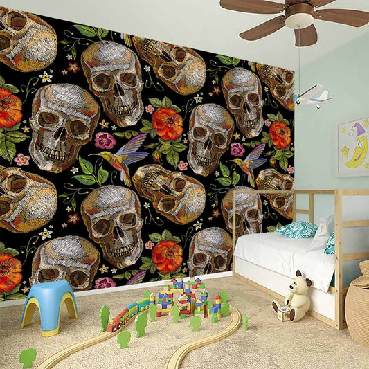 Vintage Skull Pattern Print Wall Sticker