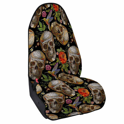Vintage Skull Pattern Print Waterproof Car Seat Cover