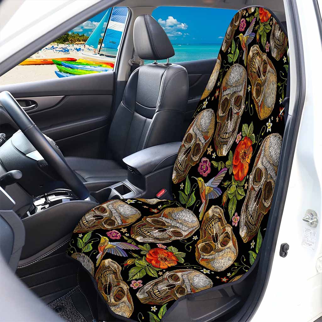 Vintage Skull Pattern Print Waterproof Car Seat Cover