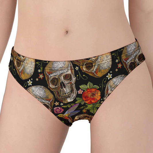 Vintage Skull Pattern Print Women's Panties